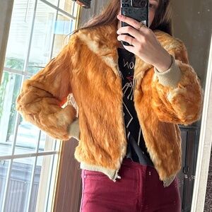 1970s Vintage Rabbit Fur Jacket